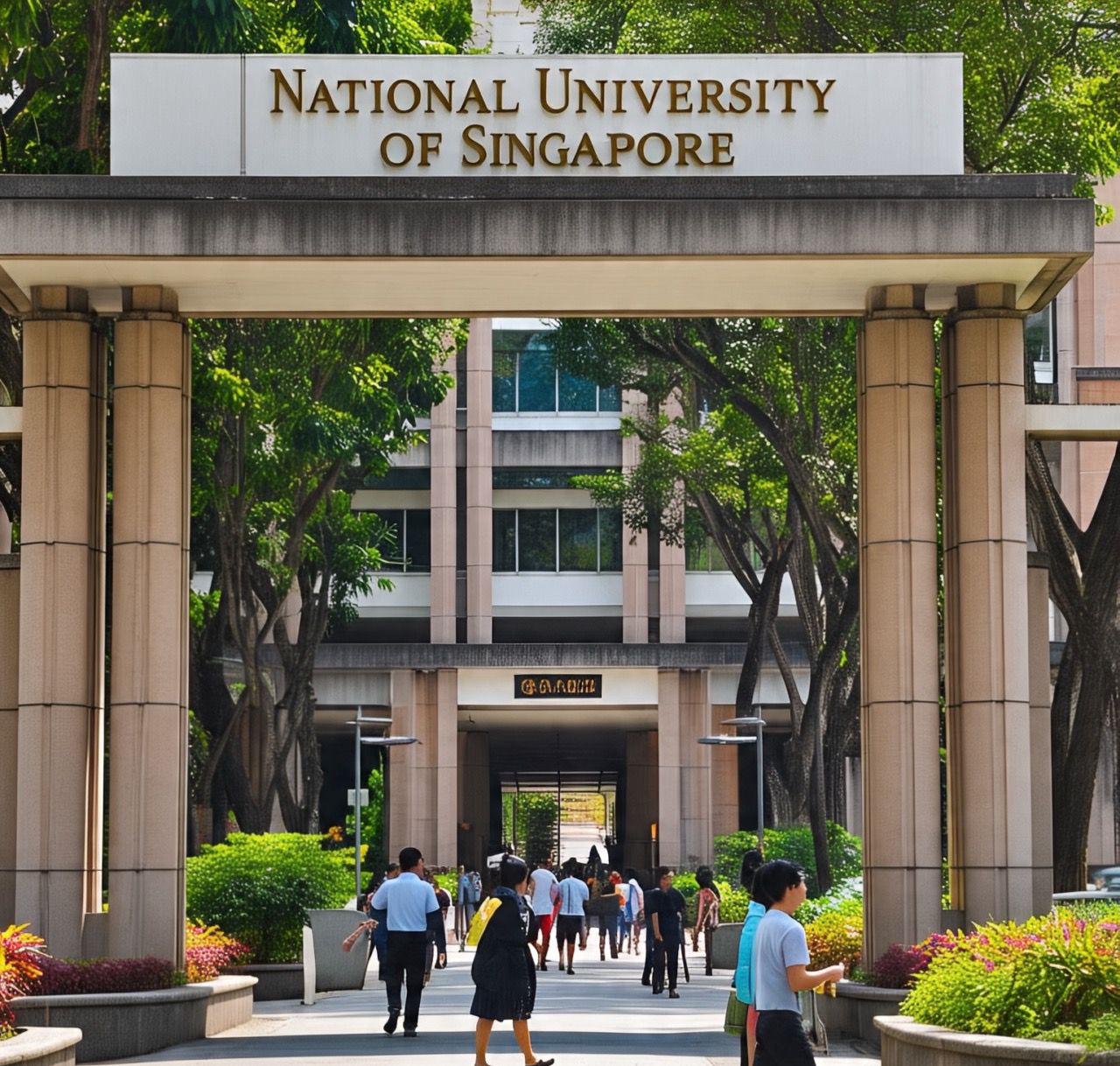 Students exploring admissions at the National University of Singapore (NUS)