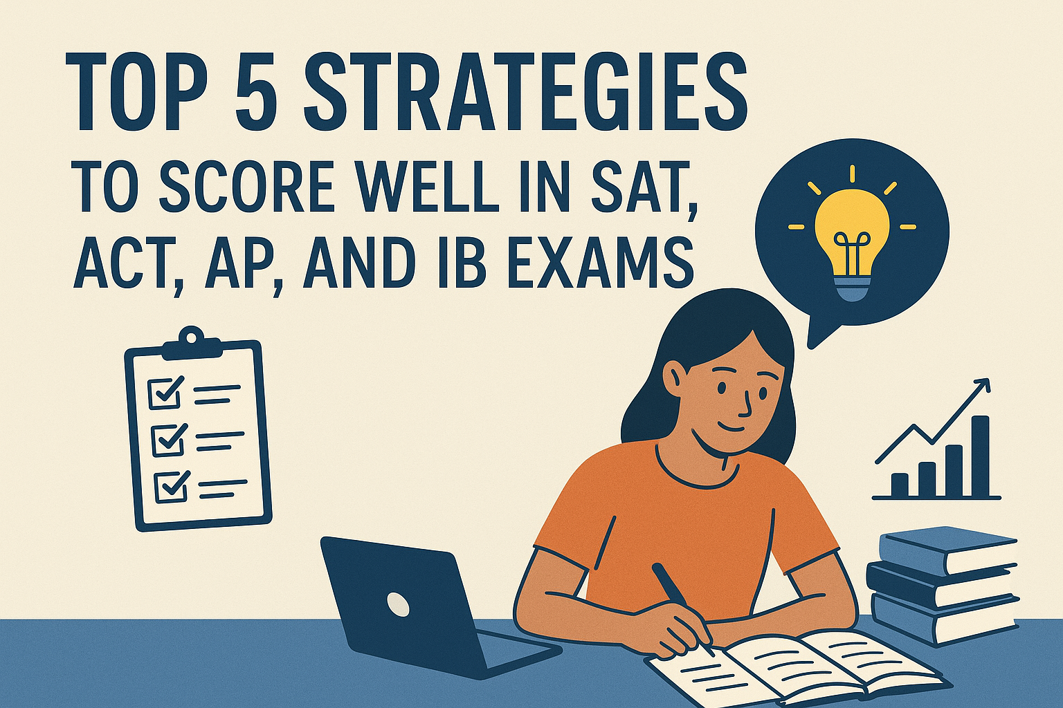 Top 5 Strategies to score well in SAT, ACT, AP, and IB exams