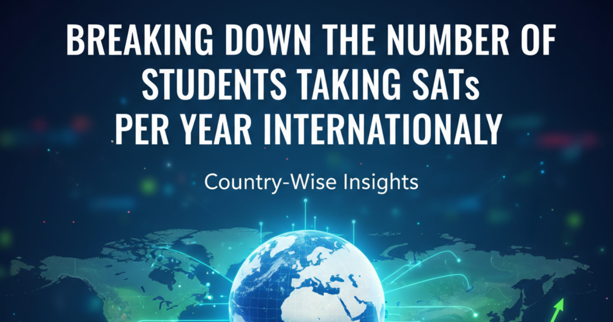 Global map showing number of students taking SAT internationally in 2025